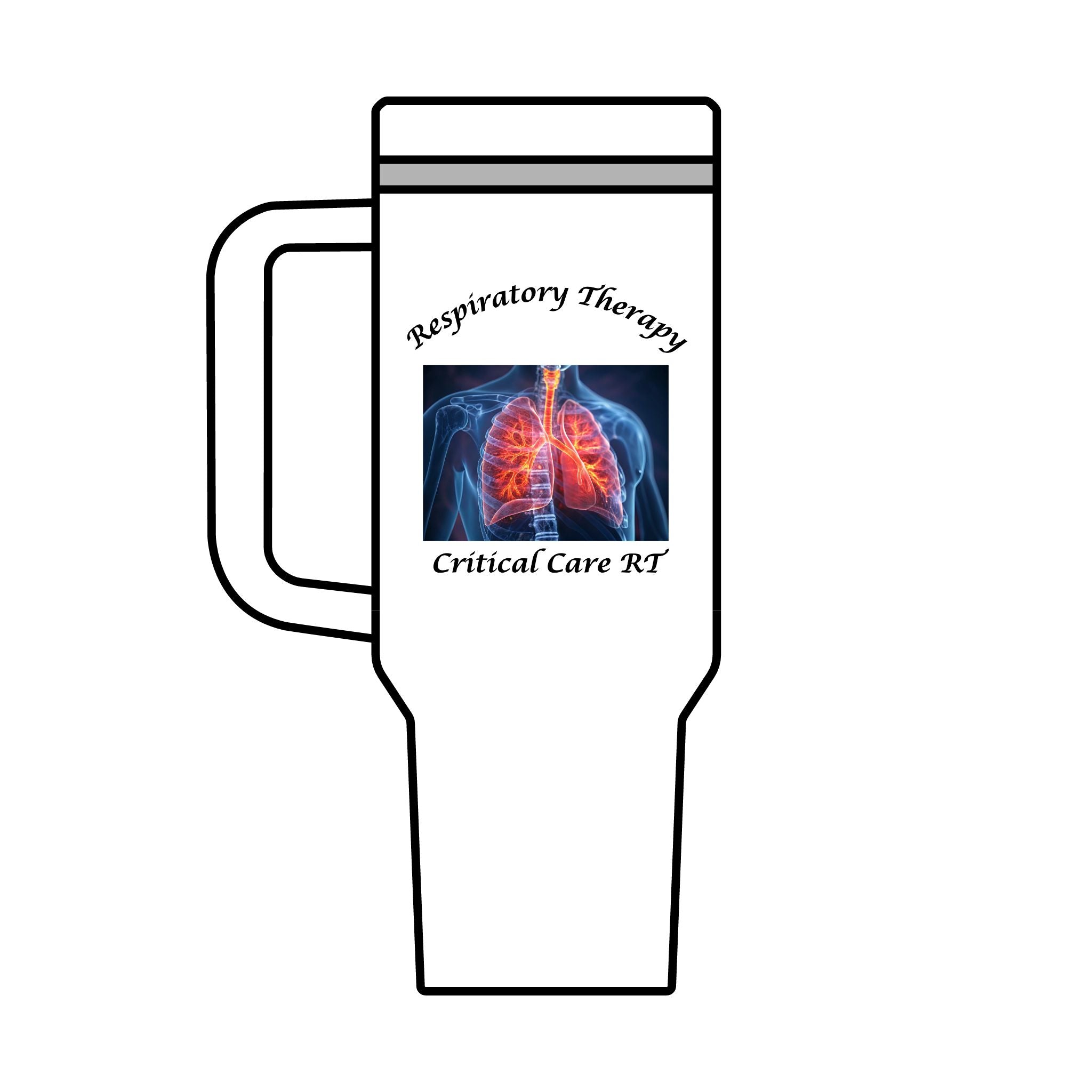 Respiratory Therapy Critical Care RT, 40oz Mug - Lung Monkey